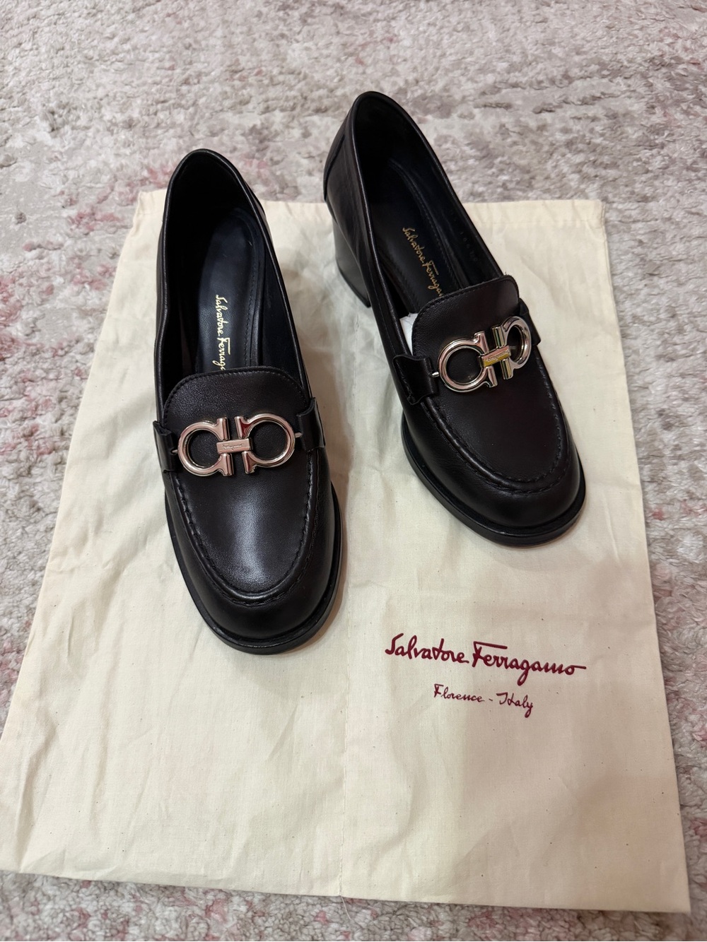 Salvatore Ferragamo Leather Gancini Loafers